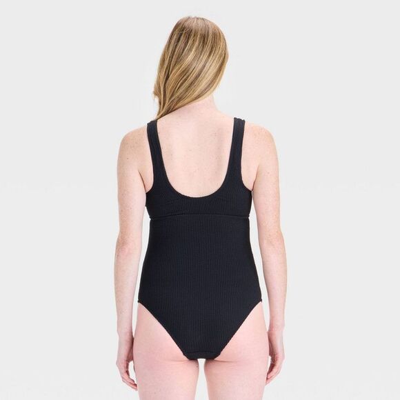 Crinkle Maternity Swimsuit - Isabel Maternity by I Black - Picture 2 of 3